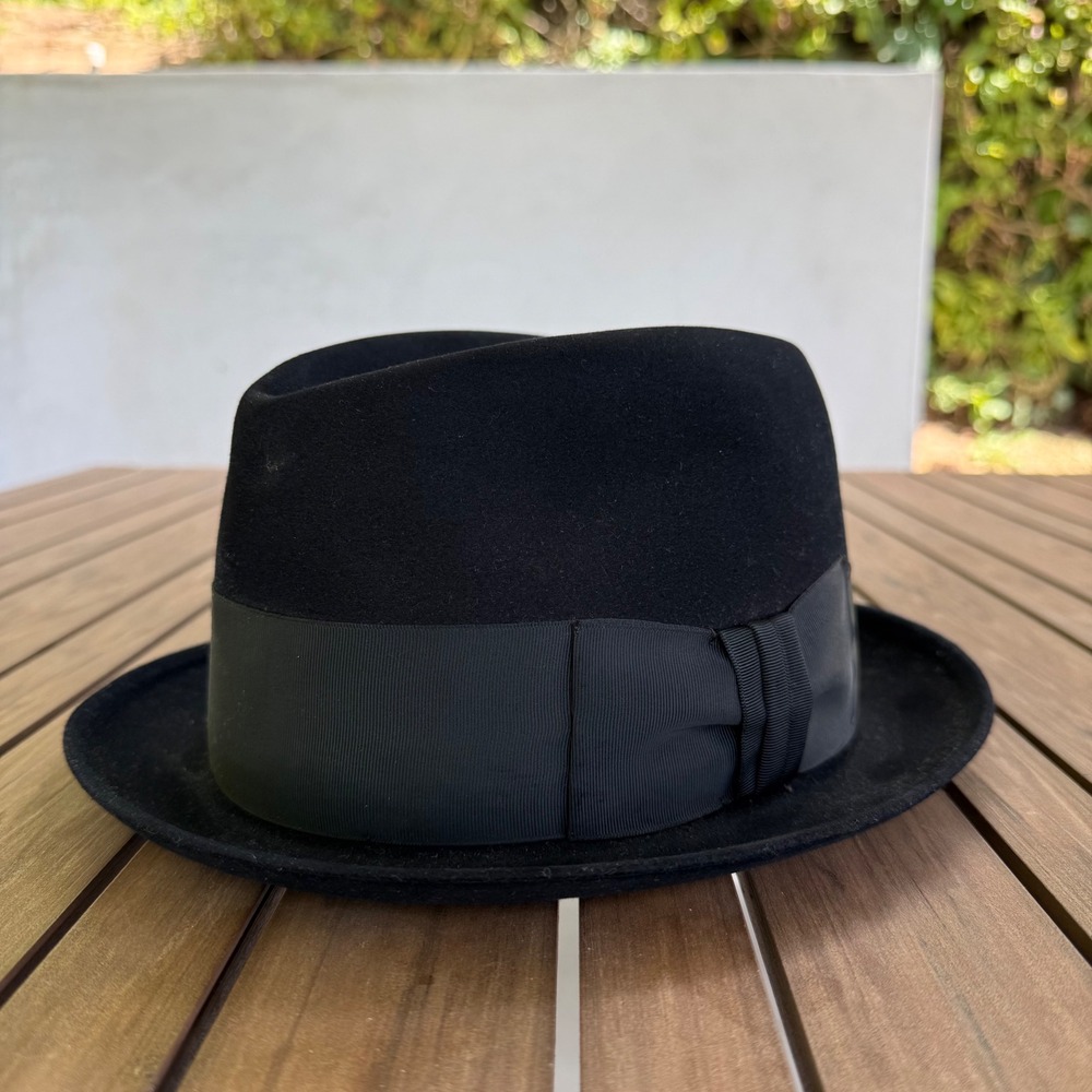 Stetson Mode Edge 3X Beaver Black Felt Fedora Hat Size 6 3/4 Vintage Style